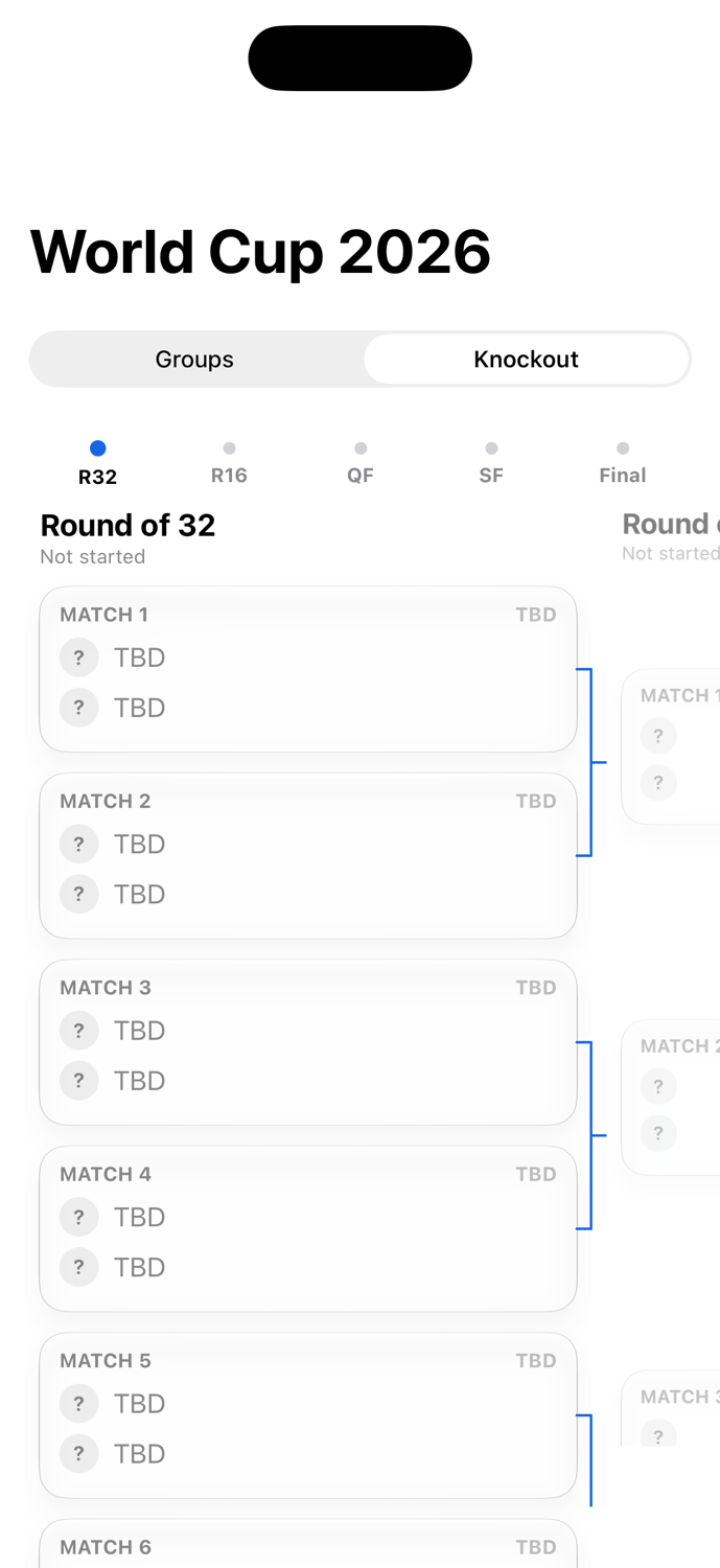 Fixtro World Cup knockout bracket
